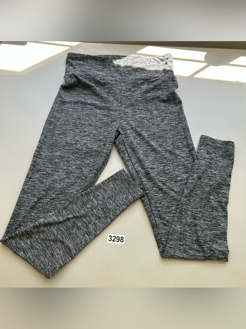 NWT No Boundaries Hi-rise Ankle Leggings S/M Gray Texture Soft Polyester Stretch